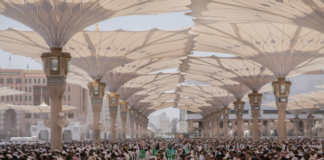 مسجد نبویﷺ میں نمازیوں اور زائرین کی آمد میں غیر معمولی اضافہ