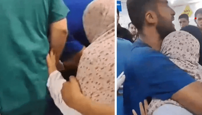 فلسطینیوں کا علاج کرنے والی خاتون ڈاکٹر زخمی بیٹی کو اسٹریچر پر دیکھ کر بے ہوش