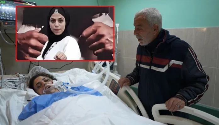 اسرائیلی حملے میں زخمی 24 سالہ کراٹے چیمپئن نغم ابو سمرہ دم توڑ گئی... تصویر: بشکریہ جیو نیوز پاکستان
